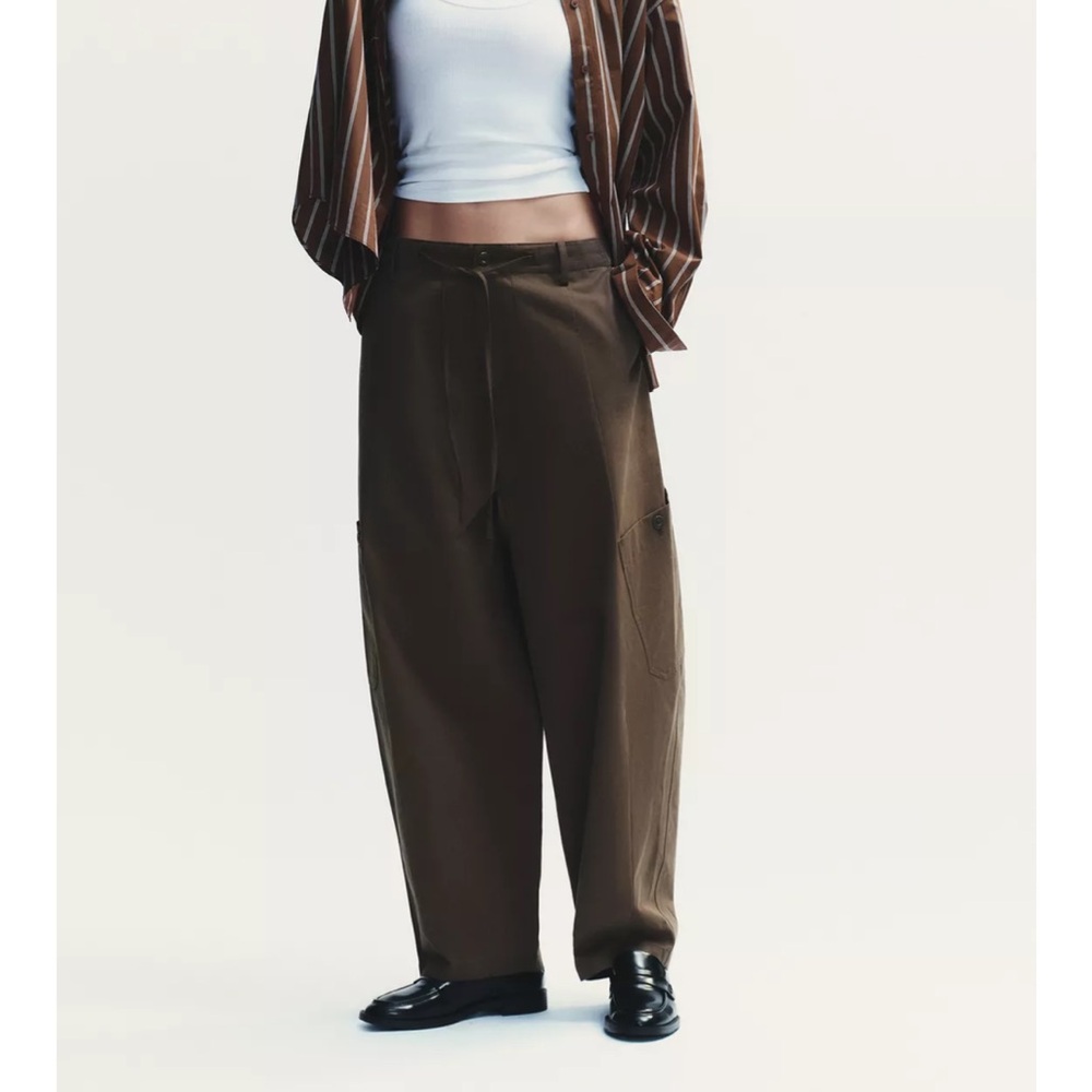 Zara Brown Wide-Leg Trousers